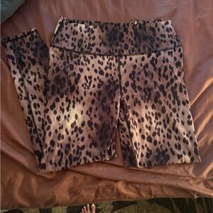 Leopard Print Active Leggings - Brown and Black